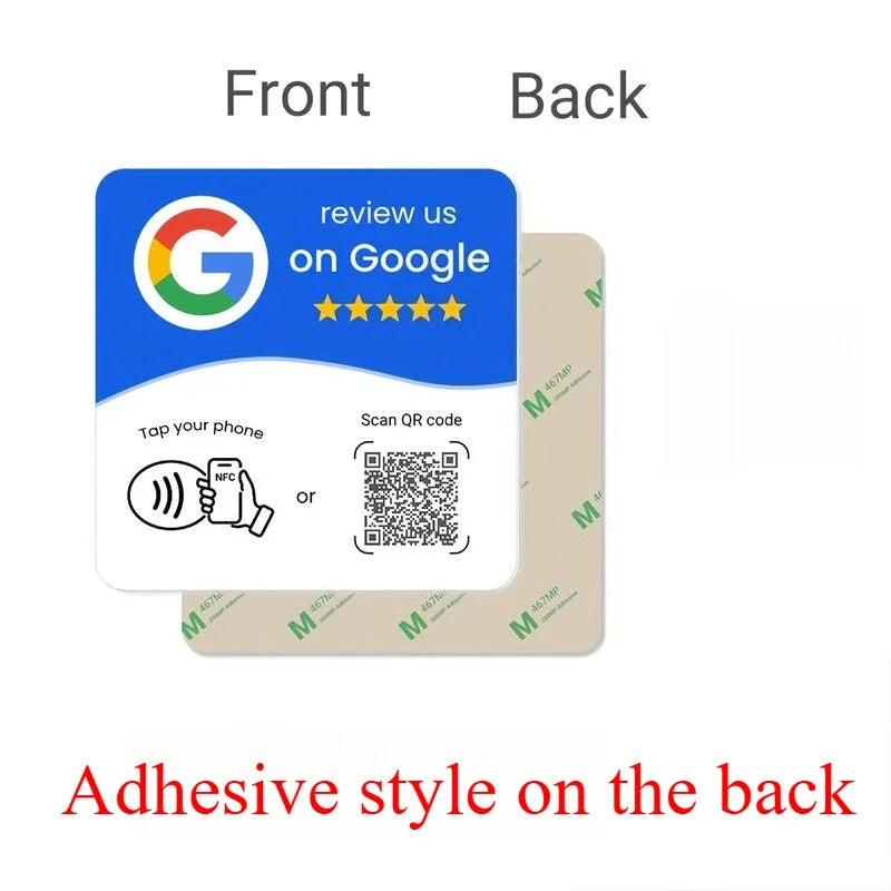 13.56Mhz programmable Google Review Card NFC station table NFC Google Reviews display bending card standing brand bracket