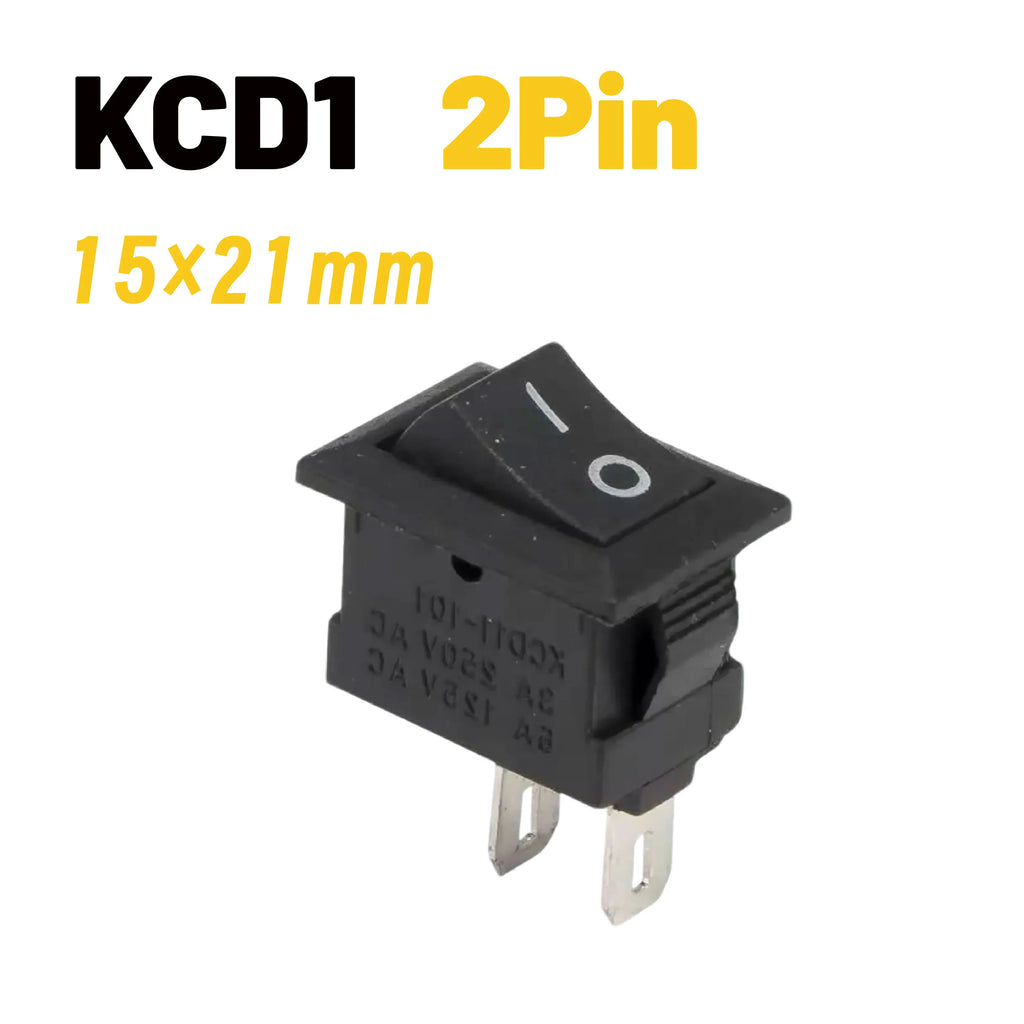 2 PIN 15x21mm 10x15mm KCD1 KCD11 Rocker ON/OFF Snap-in Mount Switch