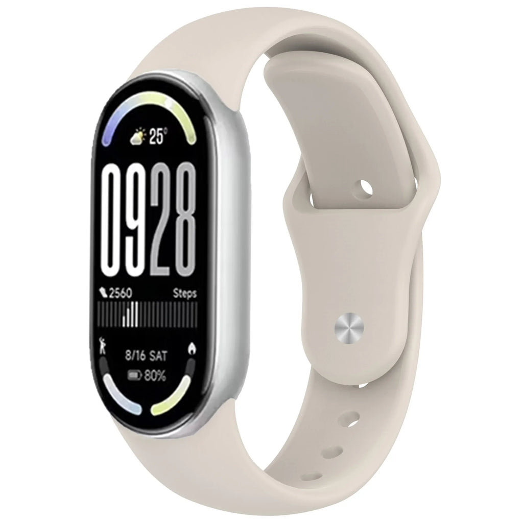 Soft Silicone Strap for Xiaomi Mi Band 10 9 8 NFC Smart Watch Sport Replaceable Bracelet Correa for Mi Band 10 Breathable Strap