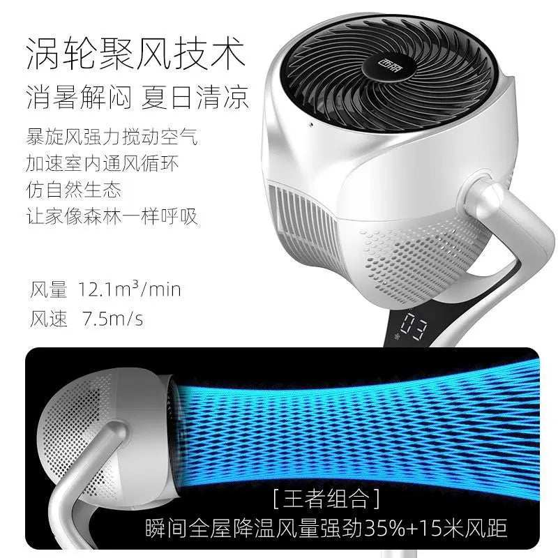 Air Circulator Fan: Smart Timer, Vertical Floor Fan – Quiet DC Inverter, High Wind Power