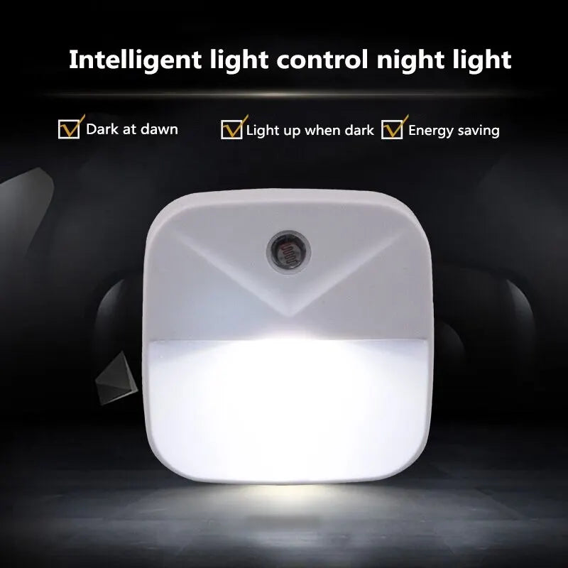 LED Night Light, EU Plug-in Smart Wireless Light Control Sensor Light, 220V Wall Light For Home Corridors, Bathrooms, Hallways