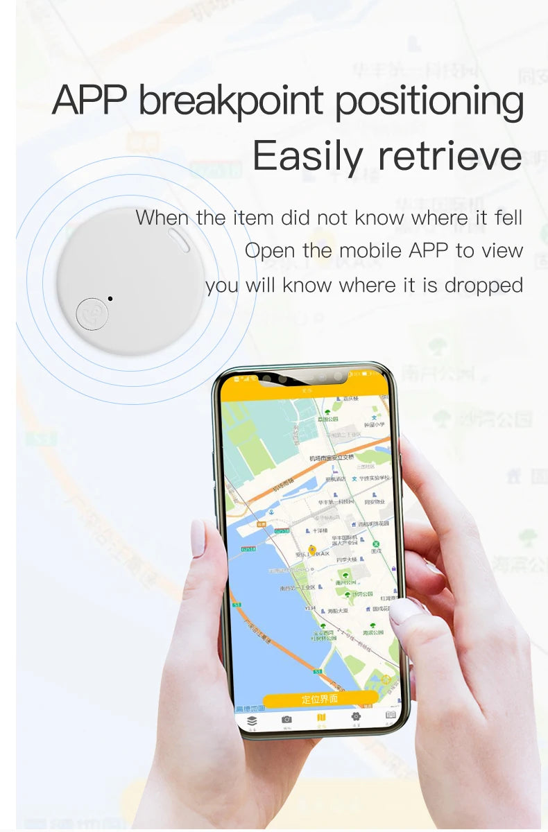 Mini Bluetooth Tracker Smart Anti-Lost Anti-Theft Reminder Portable Wireless Tracker Two-Way Alarm for Keys Wallet Pets Kids