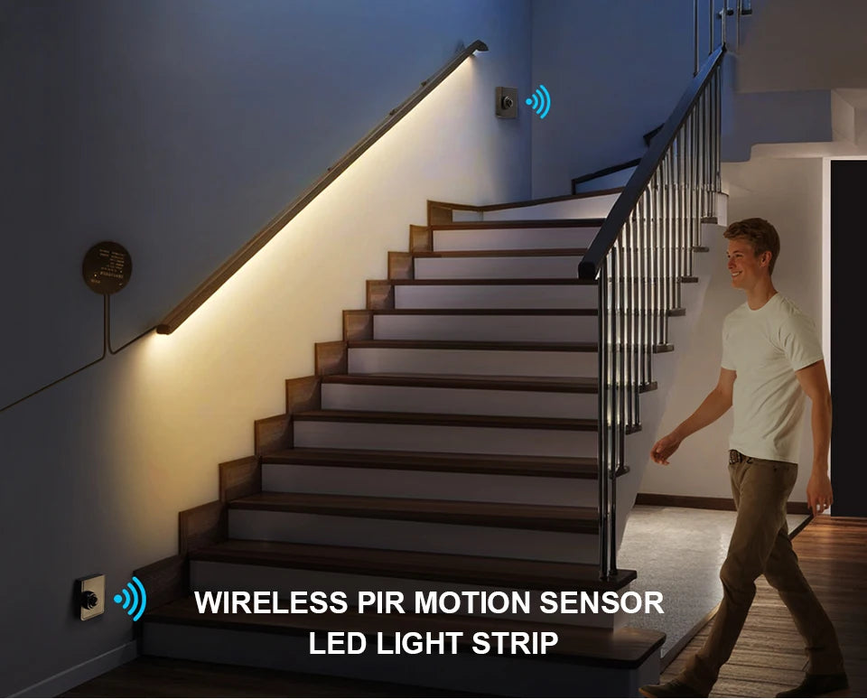 Stairs Lamp Flexible COB LED Night Light with 2 Movable Sensor PIR Motion Detection night lamp Bedroom Decor christmas gifts