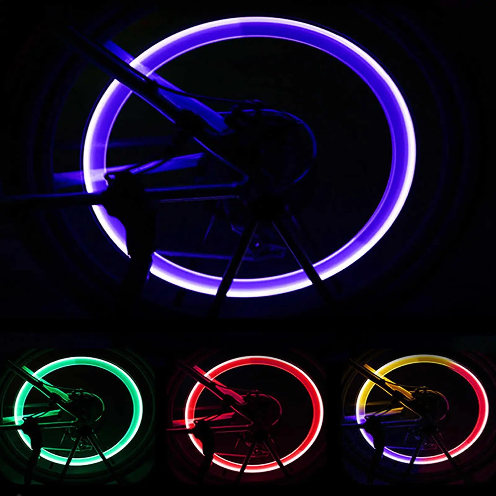 2PCS Car Tire Valve LED Lights Colorful Wheel Rim Lights with Intelligent Motion Sensor for Motorcycle Night Safety Decoration