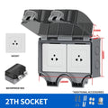 IP66 Outdoor Socket 220V EU Sockets with Switch Waterproof Double Plug for Garden Courtyard Use Waterproof Socket Box