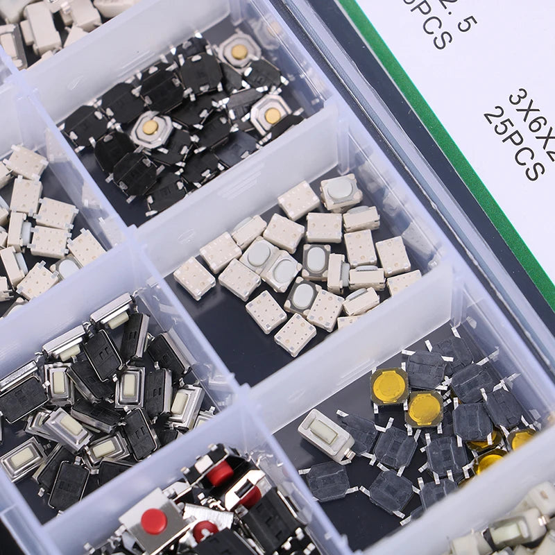 250Pcs/Box Car Remote Control Tablet Micro Momentary Keys Button 10 Model Tactile Push Button Switch Kit Touch Microswitch New