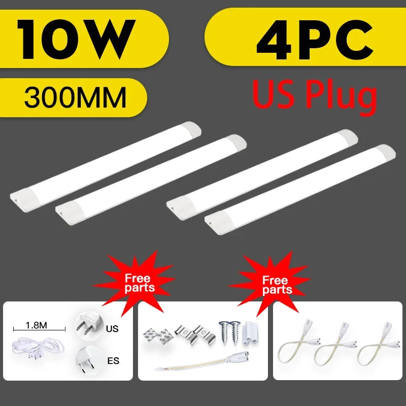 Led Tube Light 85-265v 10W 20W Led Bar Lamp 30/50CM Tube Ceiling Wall Lamps Home Indoor Lighting Fixture For Kitchen Bedroom