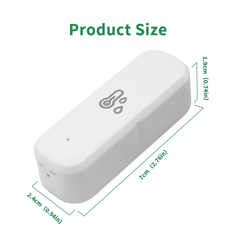 Tuya WiFi Temperature and Humidity Sensor Smart Life Monitoring Battery-Powered Home Automation Compatible with Alexa