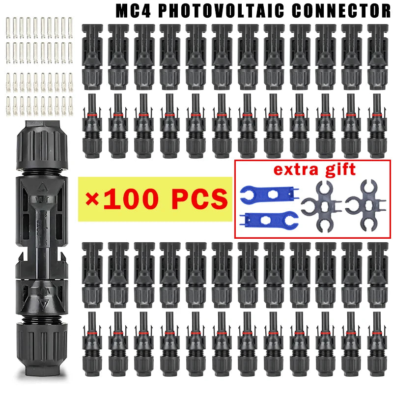 400/200/100/40/20/10 Pcs Photovoltaic Solar Connector 1000V30A Wholesale Panel Connectors Kit for PV/MC Cable 2.5/4/6mm²