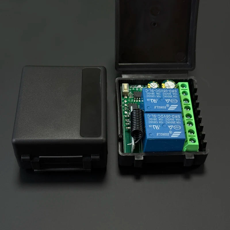 433MHz RF Wireless Remote Control Switch 6-30V 85-250V 2CH Relay Receiver For Door Electromagnetic lock Motors Lighting DIY etc