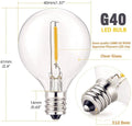 5-25PCS Vintage G40 Led String Light Replacement Bulb 1W 3V 120V 220V Plastic Shatterproof Globe Ball Lamp E12 Base 2700K Edison