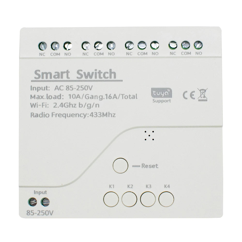 Tuya Relay 4CH Smart Home Switch Module 5V 12V 32V 220V RF 433 Radio Remote Control Work With Alexa Google Home