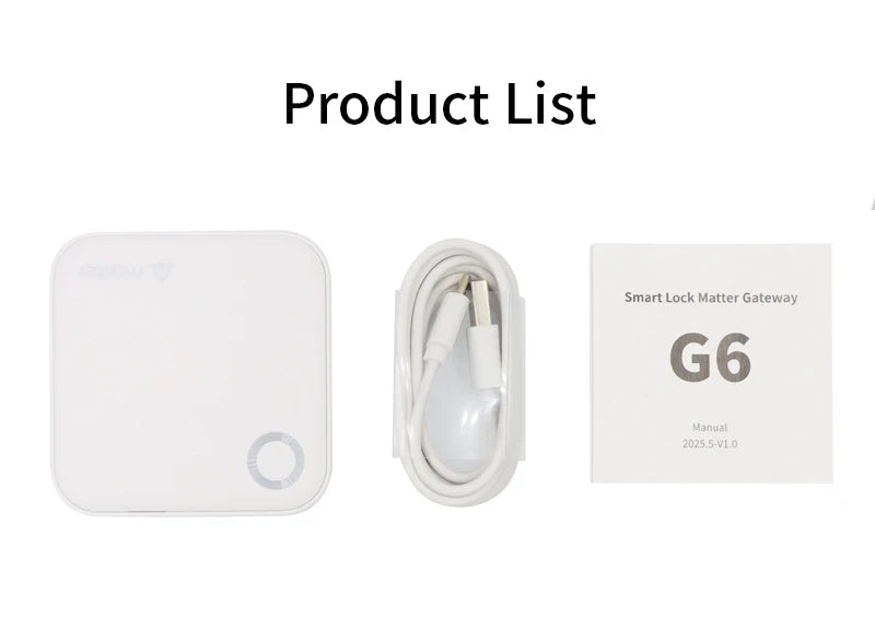TTLOCK Matter Gateway G6 Bluetooth to Wifi Smart Home Hub 2.4G WiFi Compatible With TTlock App Apple Home Control for Door Locks