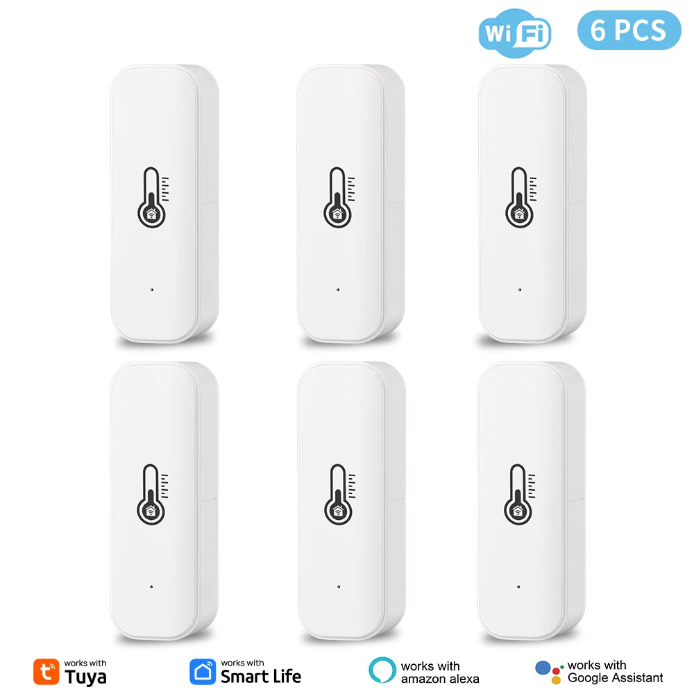 1~10PCS Tuya WiFi Temperature and Humidity Sensor Remote Monitor For Smart Home Work with Alexa Google Assistant