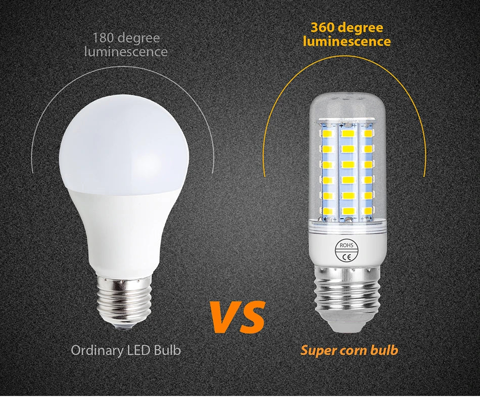 15W E27/E26 LED Corn Bulb AC220V E14 Ceiling Lamp GU10 Chandelier B22 Spotlight G9 Balcony Home Office Meeting Indoor Lighting