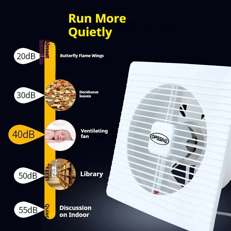 220V 4/6/7inch 110/150/180mm silence Ventilating Strong Exhaust Extractor Fan for Window Wall Bathroom Toilet Kitchen Mounted