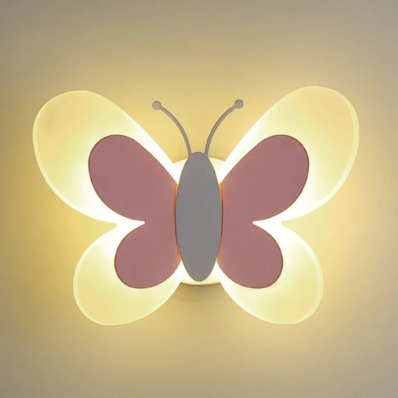 Modern LED Butterfly Wall Light For Bedroom Children's Room Bedside Wall Lamp Creative Personality Wall Decor Butterfly Sconce