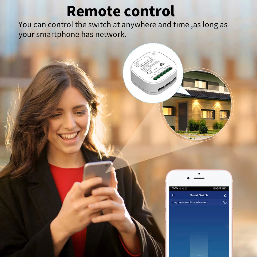 RF433 Self-Powered Wireless Light Switch, Kinetic No Battery,16A Relay, Retrofitting Easy Installation for Home Garage Garden