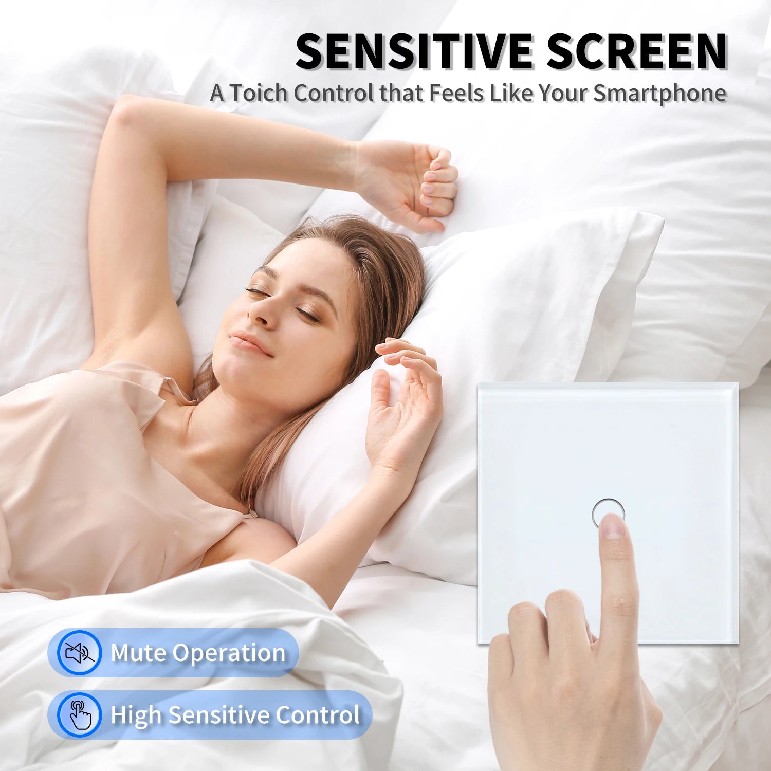 2way 3way 1gang Touch Switch Wall Light Switches No Neutral Wire 240V No Wifi For Staircase Bedside Switches Bedroom