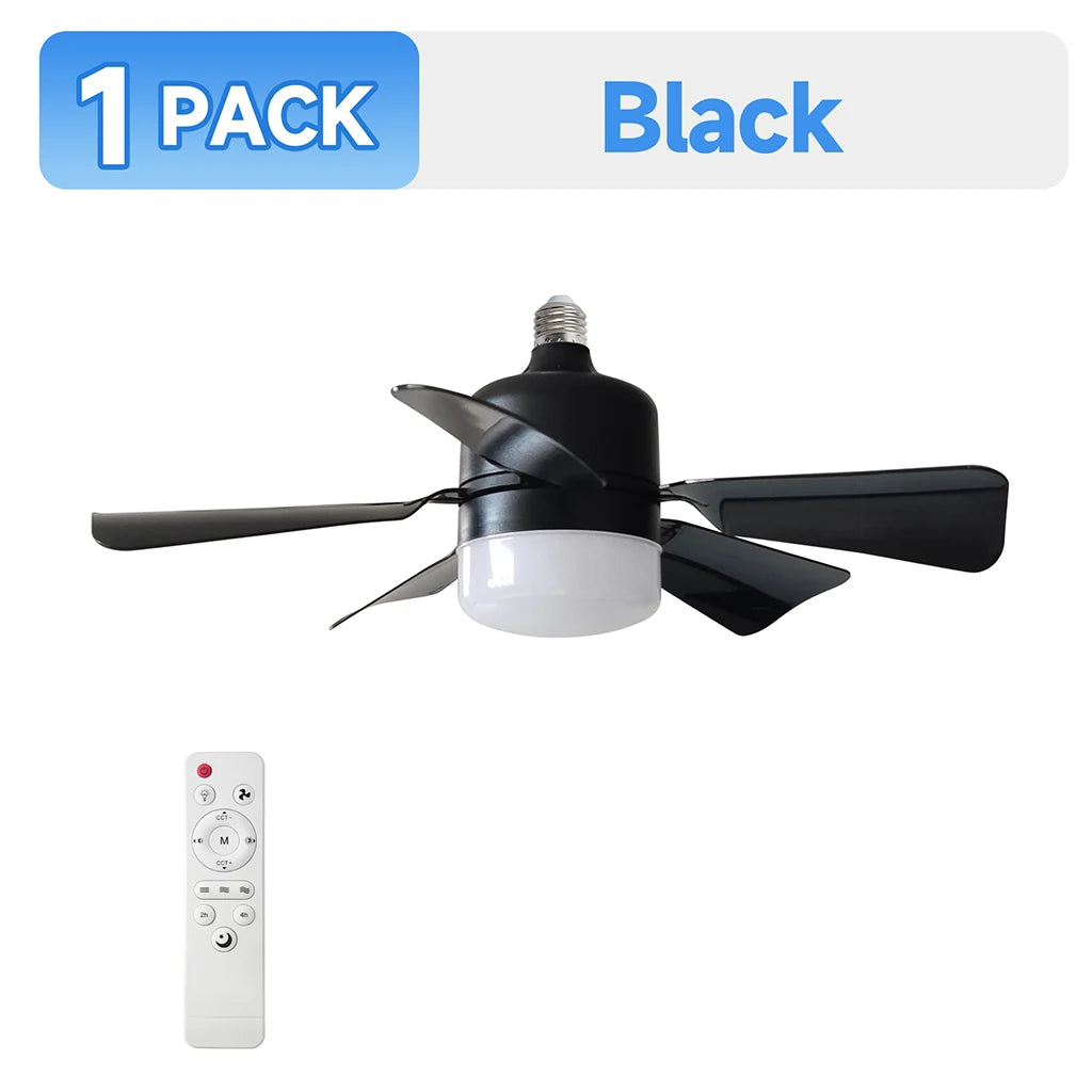 1/2Pack 30W Ceiling Fan Lights with Remote Control Dimming LED Fan Light E27 Base Suitable  for Living Room Kitchen Study Garage