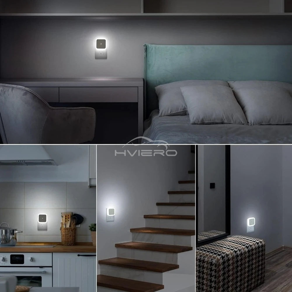 Wireless Sensor LED Night Light EU Plug Mini Square Nights Lights For Baby Children Living Room Bedroom Corridor Lighting Lamp