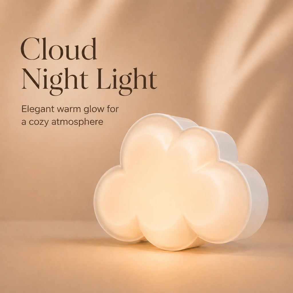 Cloud Shaped LED Nightlight with Light Sensor Plug in Automatic on Off Lamp for Children Room Hallway Stairway