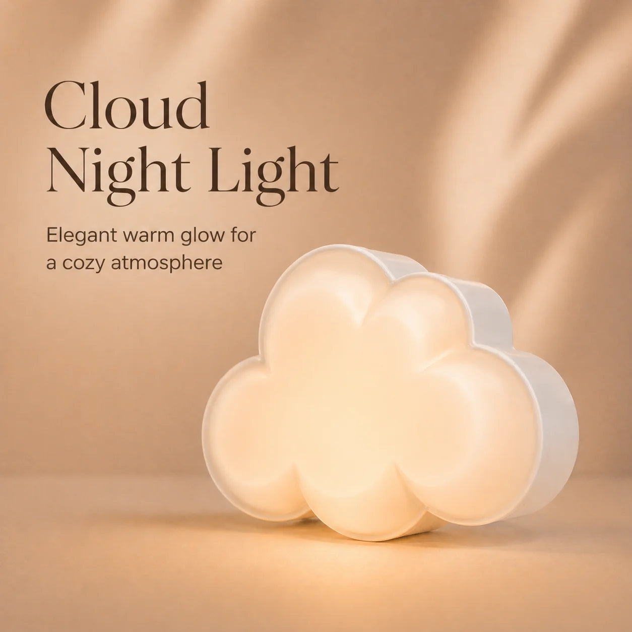 Cloud Shaped LED Nightlight with Light Sensor Plug in Automatic on Off Lamp for Children Room Hallway Stairway