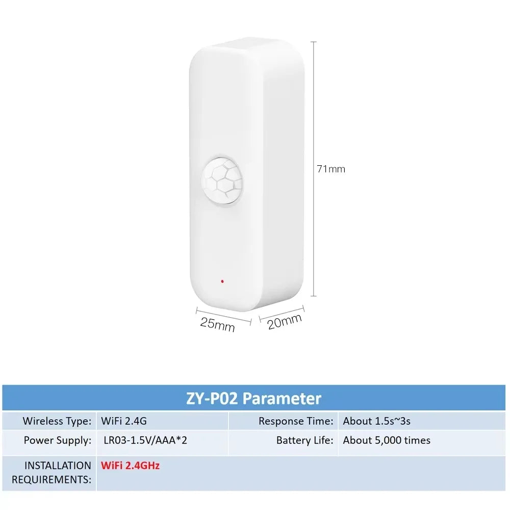 Tuya WiFI PIR Motion Sensor Smart Human Body Smart Home Sensor APP Remote Control Smart Life For Smart Home Work With Alexa