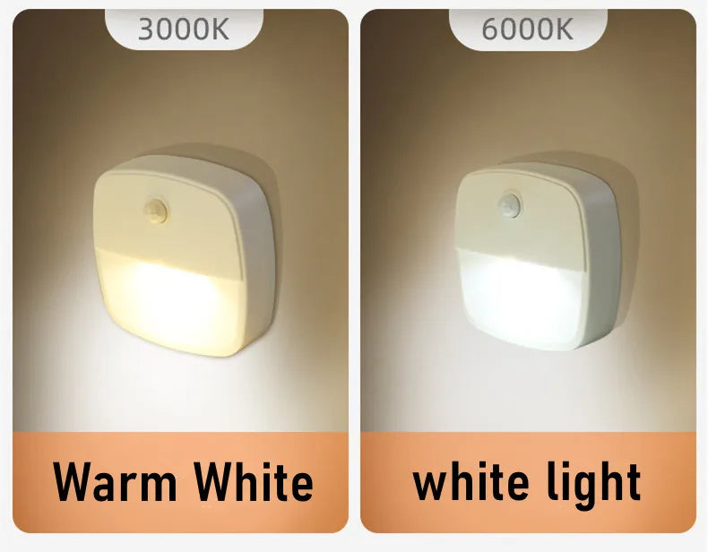 LDHLM Motion Sensor Light LED Night Lights AAA Battery Powered Bedroom Wall Staircase Closet Aisle Body Induction Lamp