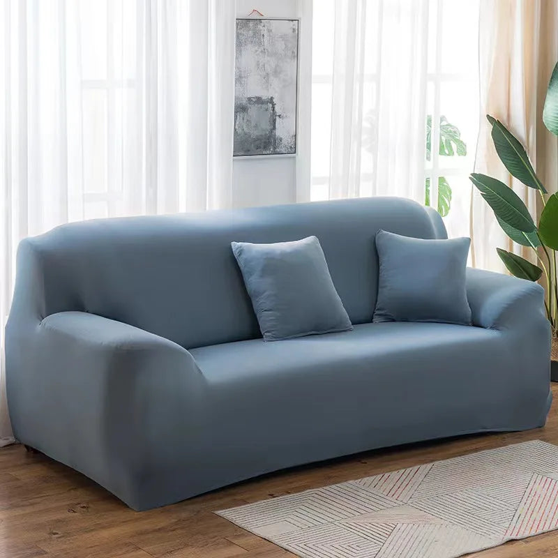 Solid Color 1/2/3/4 Seat Sofa Cover Stretch Milk Silk Fabric Couch Covers for Living Room Sectional Corner Settee Slipcovers 1PC