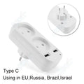 EU Plug Adapter Wall Outlet USB 1 To 2 Way European Standard Extender Socket With 2 USB Port Power Strip AC Convert Adaptor