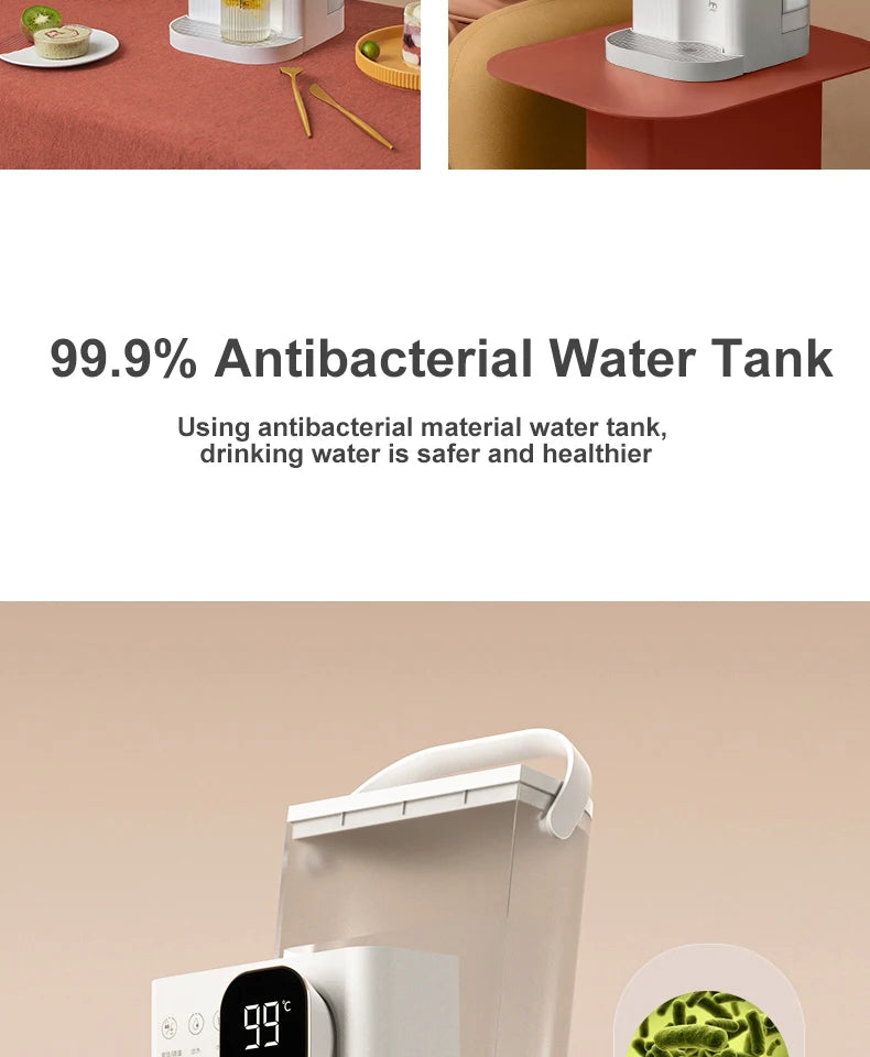 JMEY Instant Heat Water Dispenser Portable Home Office Tea Maker Two Water Filling Methods Water Heater Desktop Water Purifier
