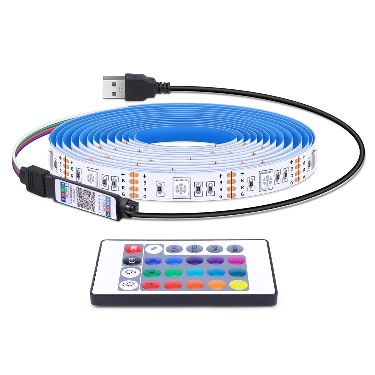 Creative USB 5V LED RGB Strip Light Dimmable APP Control Wireless Bluetooth With Remote Controller Bedroom Mirror Computer Decor
