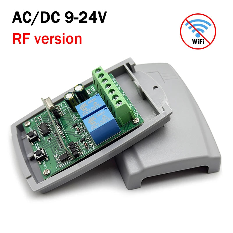New Universal 433MHz WIFI Smart Switch Module 2CH 433.92MHz Garage Door Remote Control Receiver Gate Controller Works With Tuya