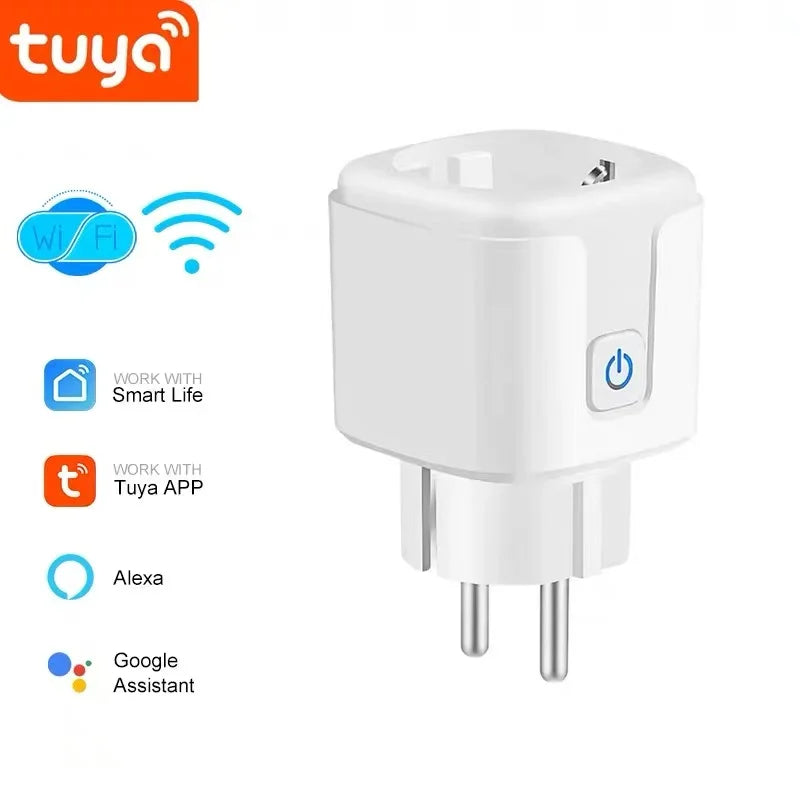 Smart Socket EU Plug WIFI 16/20A With Power Monitor Timing, Voice Control Work with Tuya APP Alexa Google Home Alice