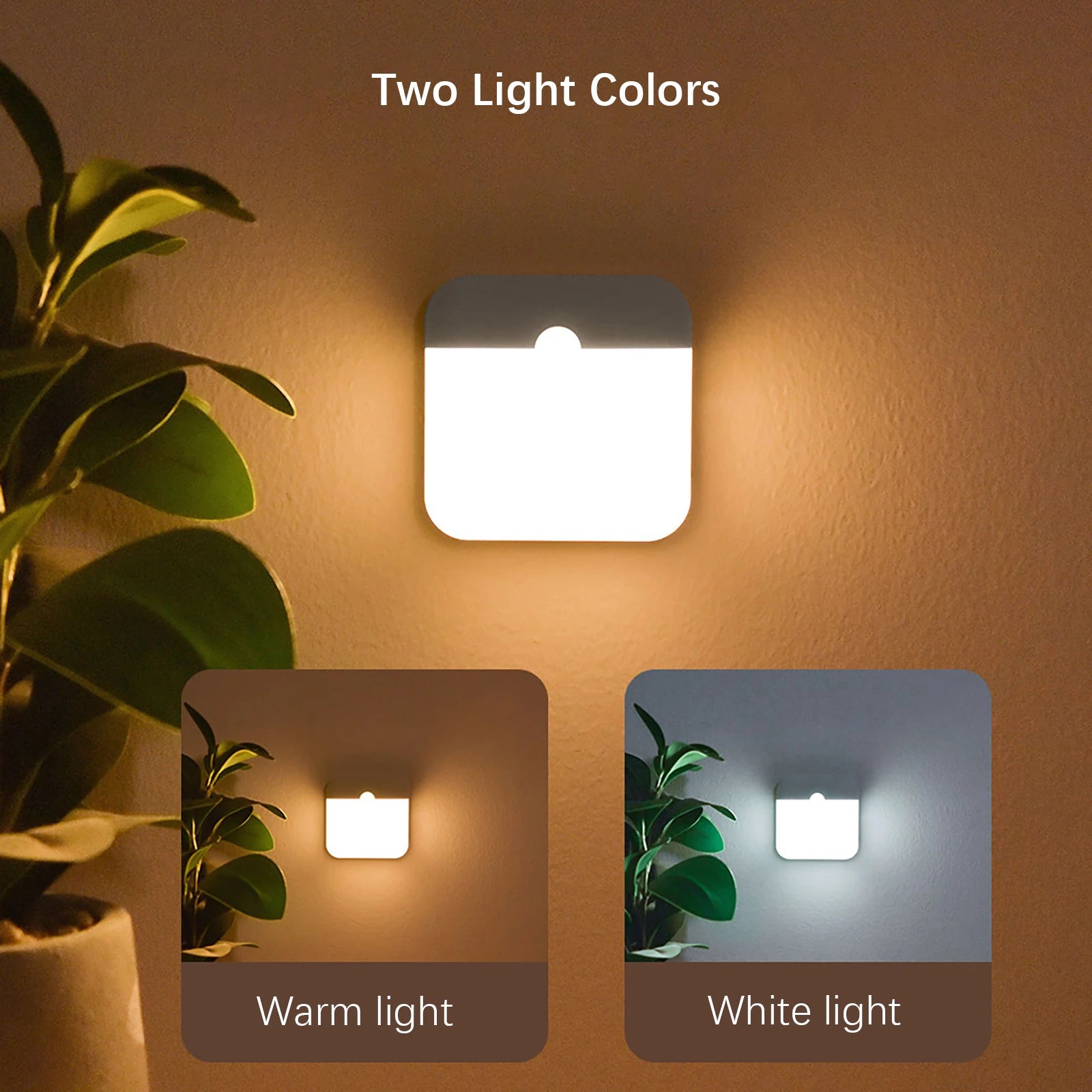 LED Night Light, Human Motion Sensor Lamp USB C Rechargeable Closet Light, Wireless LED Wall Lamp For Stairs Closet Kitchen Bed