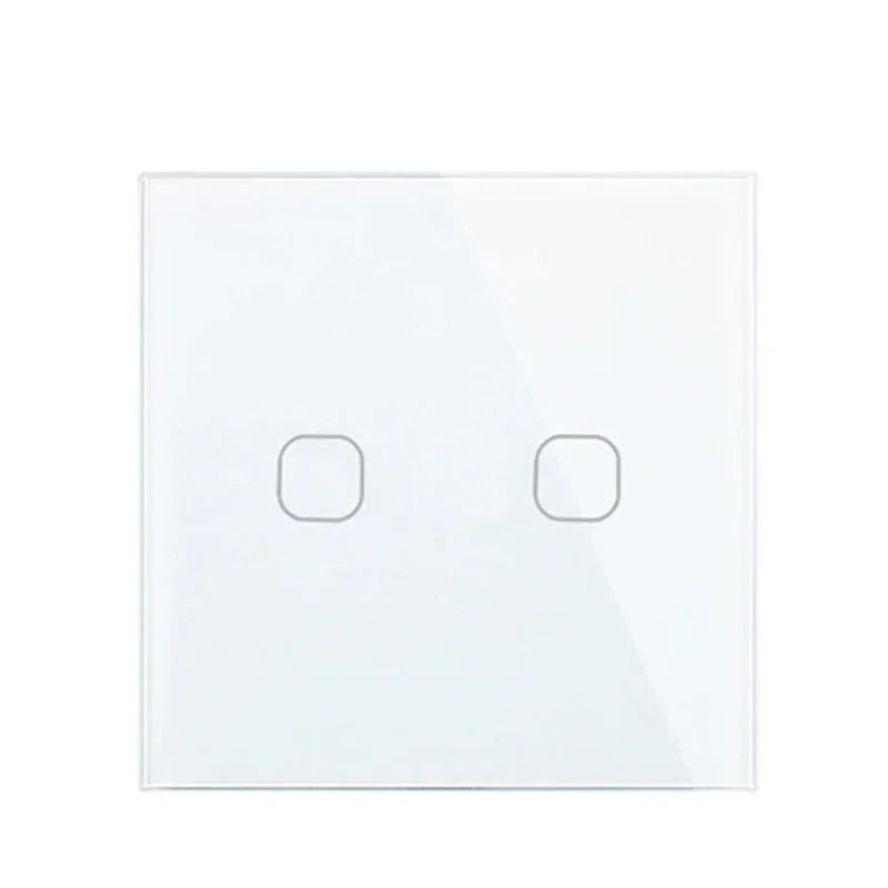 Touch Switch EU/UK Standard White Crystal Glass Panel Touch Switch, AC220V,1 Gang 1 Way, EU Light Wall Touch Screen Switch