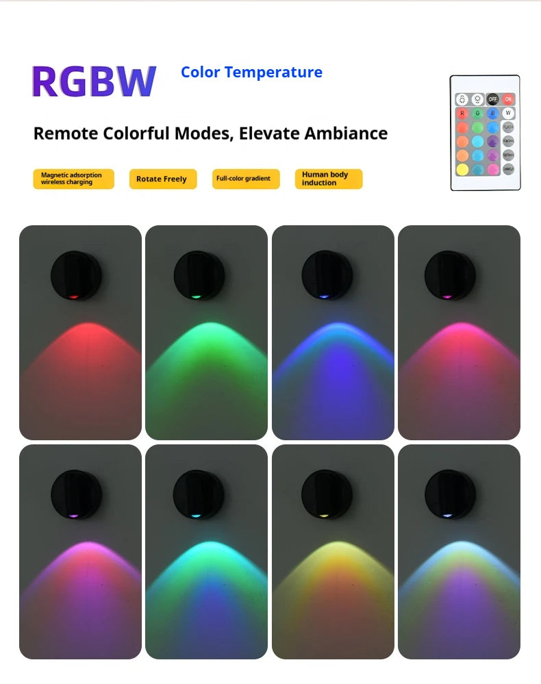 LED Light Magnetic Rechargeable Wall lamp Spotlight Atmosphere Light  No Punch Reading Light Touch Switch Dimmable Bedside Lamp
