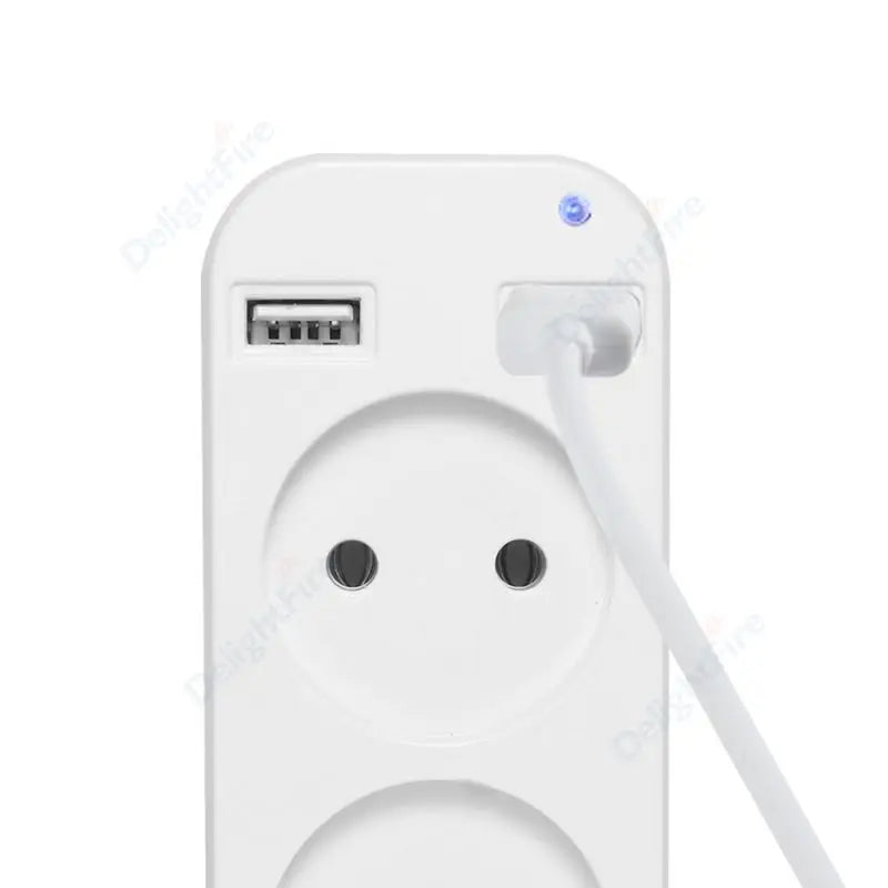 EU Plug Adapter Wall Outlet USB 1 To 2 Way European Standard Extender Socket With 2 USB Port Power Strip AC Convert Adaptor