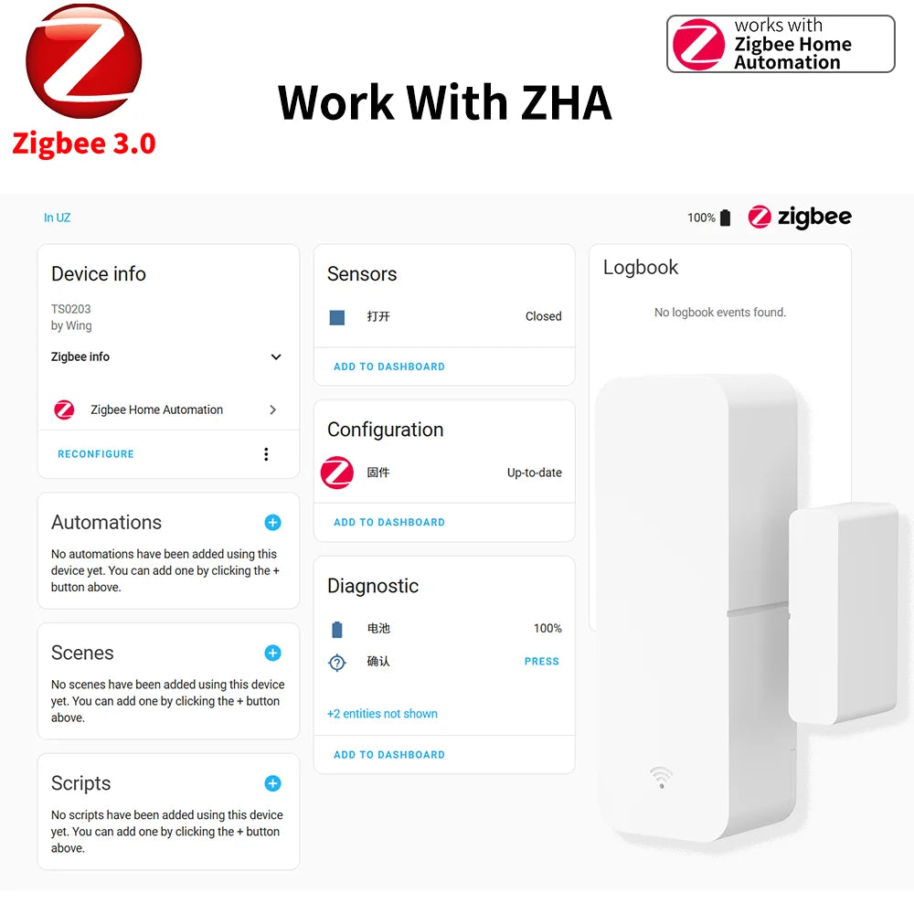 This Zigbee 3.0 Door/Window Sensor requires a Zigbee Gateway And Supports Home Assistant, Yandex, Alexa, Zigbee2MQTT, And ZHA.