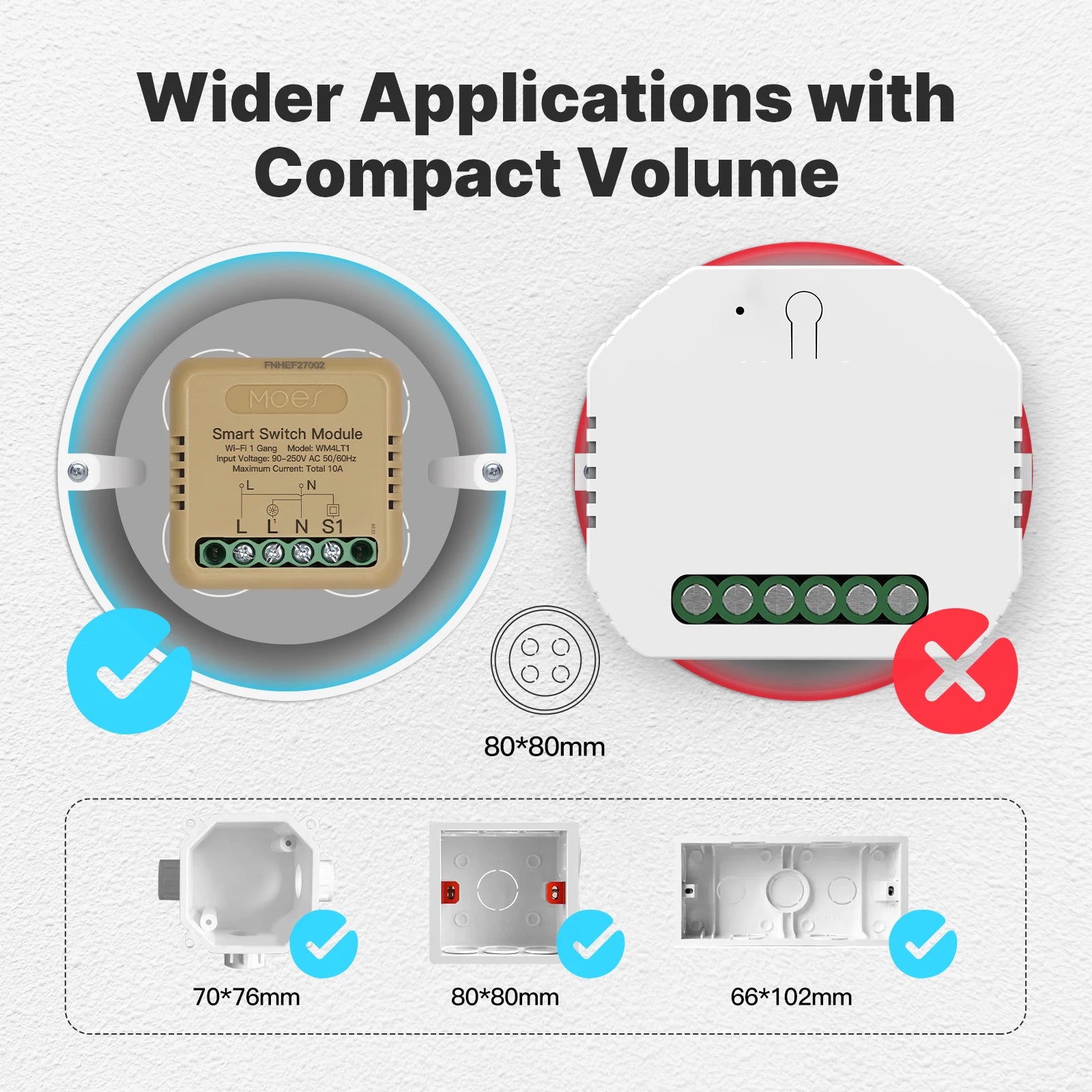 MOES Tuya WiFi Zigbee Mini DIY Smart Switch Module 1-4 Gang Timer Home Automation Compatible with Google Home Alexa