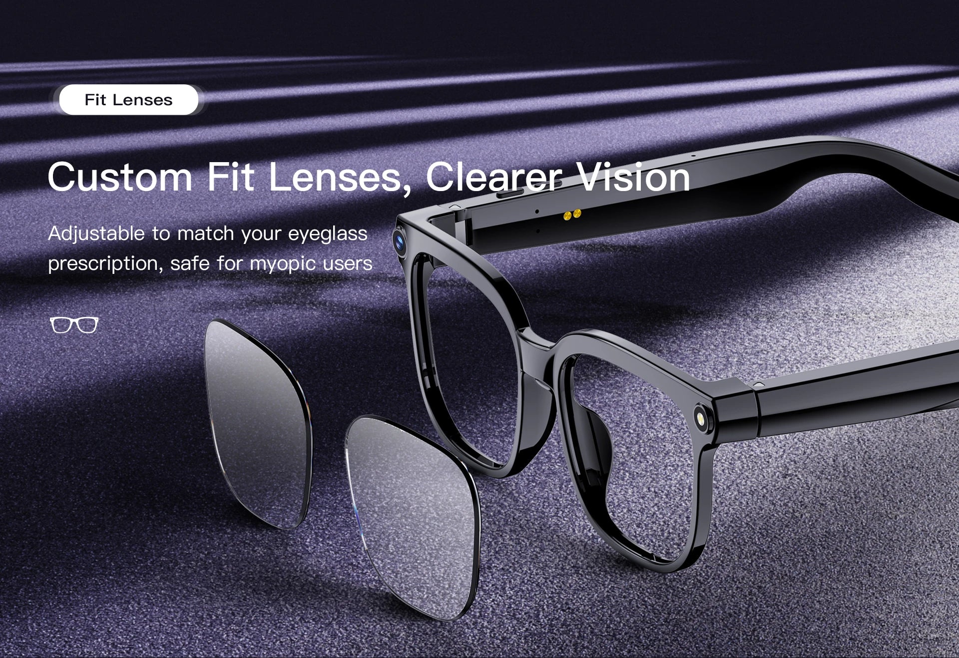 Smart AI Glasses 1080P HD Camera Video Recorder Bluetooth 5.4 Wireless Audio Headphones IP65 Waterproof Sport Men Women Eyewear