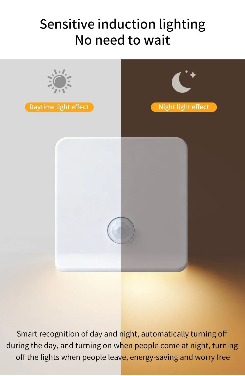 Motion Sensor Light Rechargeable Night Light Inductor Lights Kitchen Stairs Hallway Closet Bedroom Decoration Security Lighting