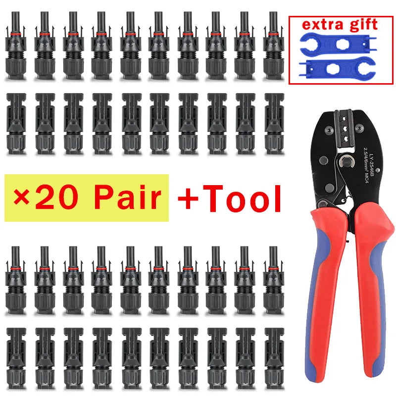 10/20/40/100/200/400Pcs Photovoltaic Solar Connector kit 1000V 30A connectors for solar panels PV/MC 2.5/4/6mm²