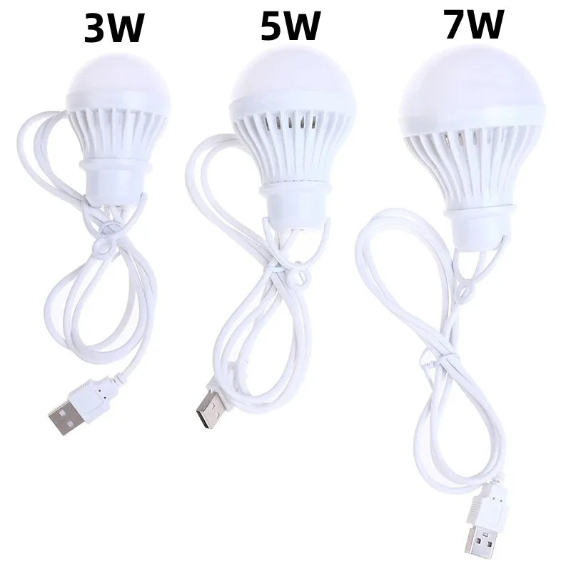 7W Camping LED Light USB Emergency Bulb Hanging Tent Light Barbecue Fishing Repair Outdoor Lamp Equipment Portable Lighting