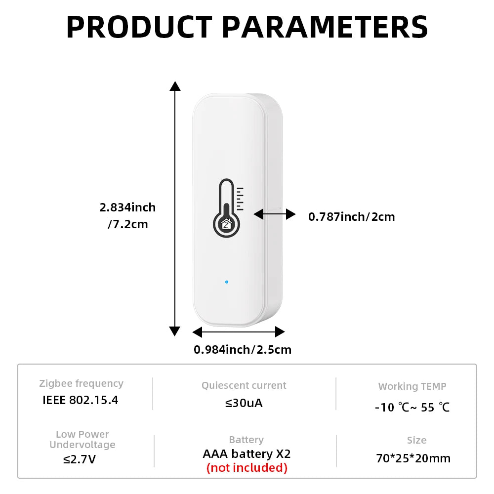 Tuya Zigbee Temperature Humidity Sensor Smart Life Remote Monitor For Smart Home Work with Alexa Google Assistant