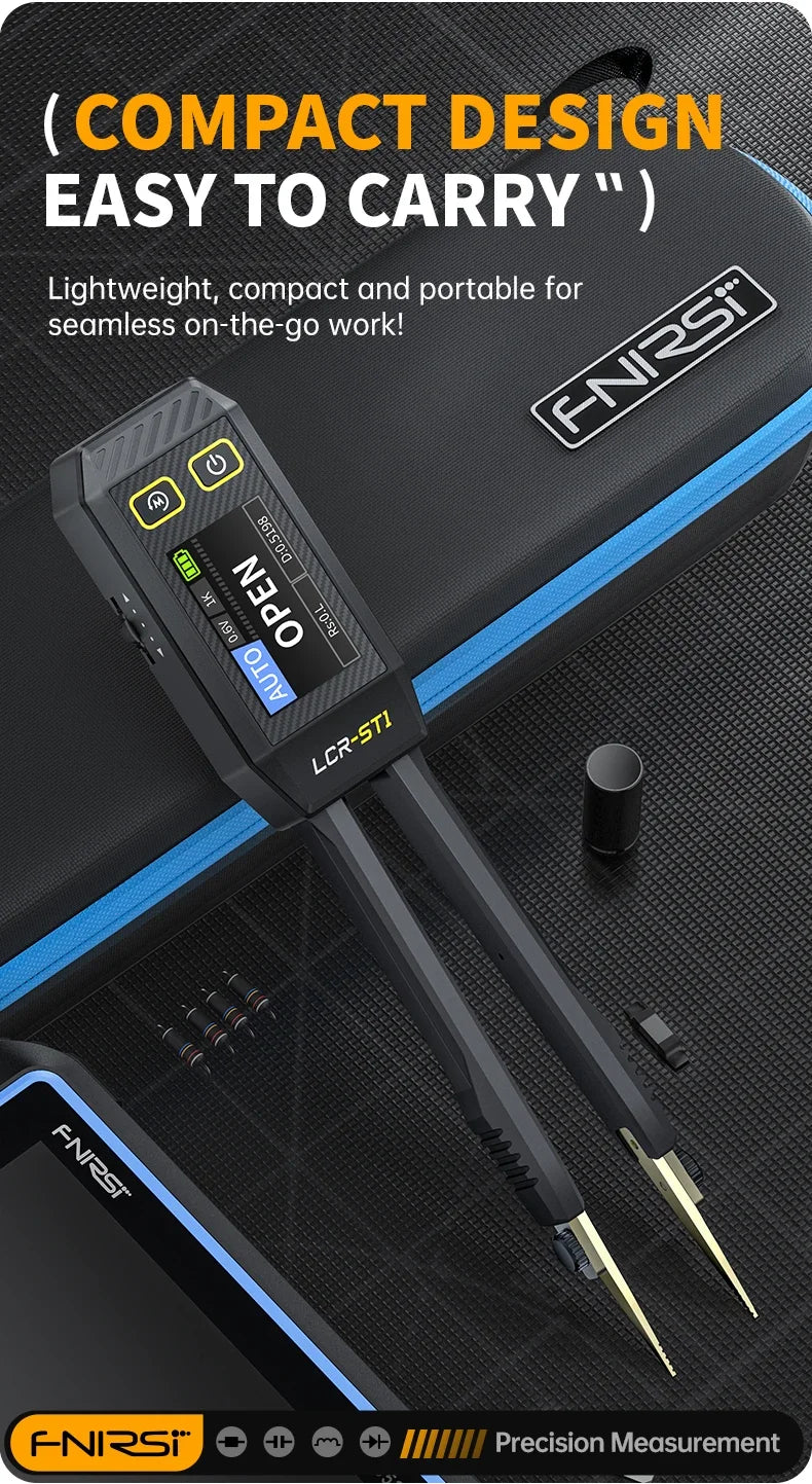 FNIRSI LCR-ST1 Smart Bridge Tweezer LCR SMD ESR Tester Resistance Capacitance Inductance Continuity Diode Test Auto Multimeter