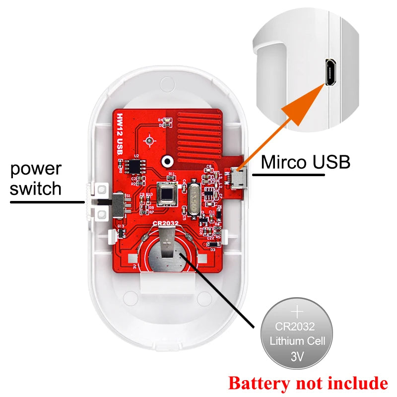 Wireless PIR Motion Detector 433MHz EV1527 Infrared Sensor Support 5V USB Power Supply For Home Burglar Security Alarm System