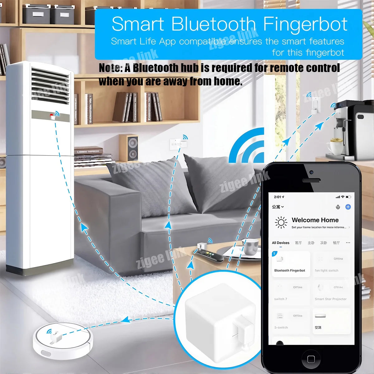 Tuya Bluetooth Smart Fingerbot Plus Switch Button Pusher Smart Life Switch Timer Voice Control Works With Alexa Google Home