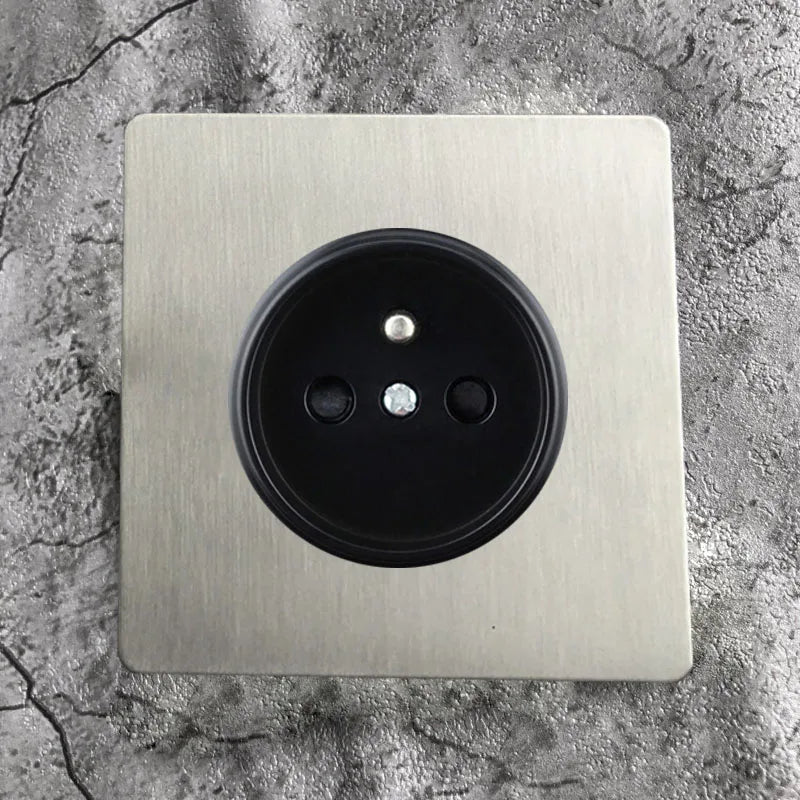 Wall Light Toggle Switch Matte Stainless Steel Brushed Panel for Home Improvement